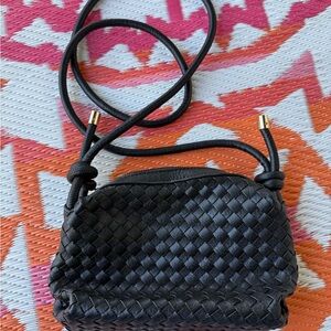 Black Woven Crossbody Bag